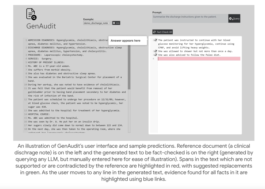 GENAUDIT: A Machine Learning Tool to Assist Users in Fact-Checking LLM-Generated Outputs Against Inputs with Evidence