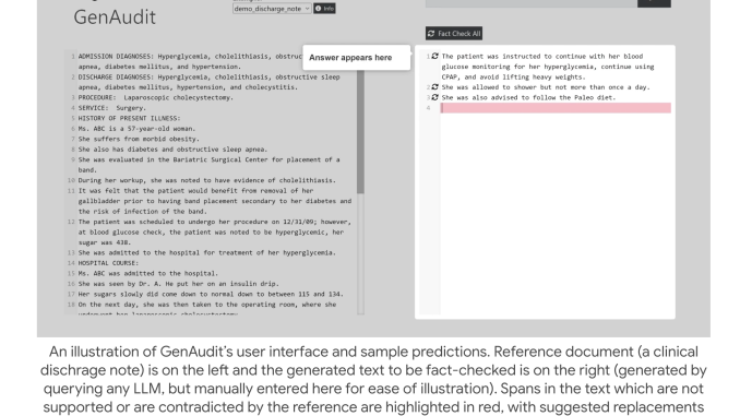 GENAUDIT: A Machine Learning Tool to Assist Users in Fact-Checking LLM-Generated Outputs Against Inputs with Evidence