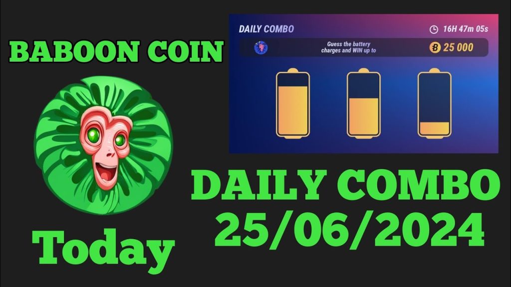 BABOON COIN DAILY COMBO TODAY 25 JUNE | Telegram crypto mining bots hamster kombat
