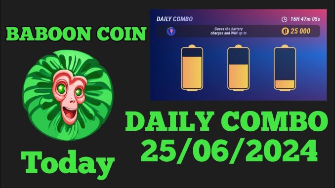 BABOON COIN DAILY COMBO TODAY 25 JUNE | Telegram crypto mining bots hamster kombat