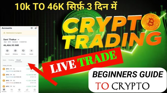 Crypto Trading | Beginners guide to crypto| 10k to 46k in just 3 days | how to trade in Crypto