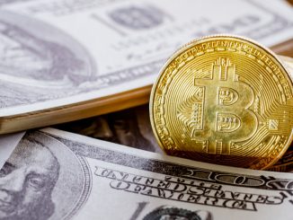 US Dollar and Bitcoin placed together to show investment concept