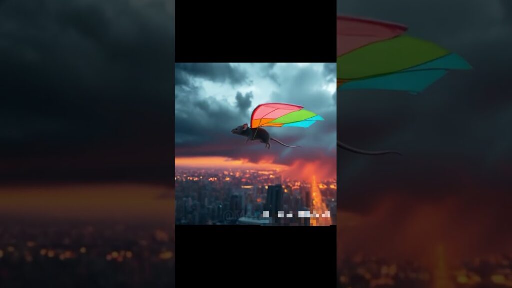 A Mouse paragliding on City #armwrestling #trending #news #music #funny #viralshorts #ai