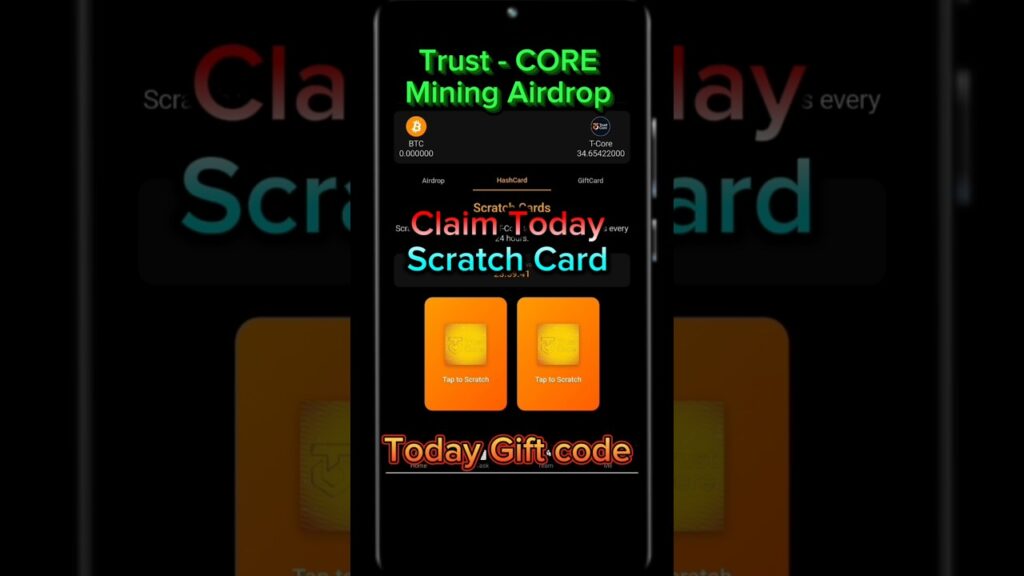 Trust CORE MINING APP Today New GIFT CODE! Trust CORE MINING New AIRDROP!