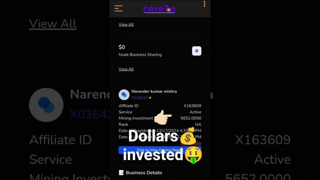 5652 with 92 rate dollars invested in minecrypto 🤑
