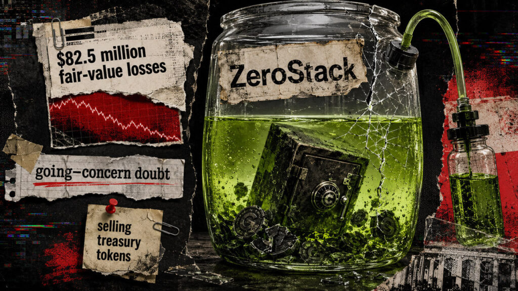 This 3M crypto stash collapsed to just M, forcing ZeroStack to literally stake its survival on token rewards