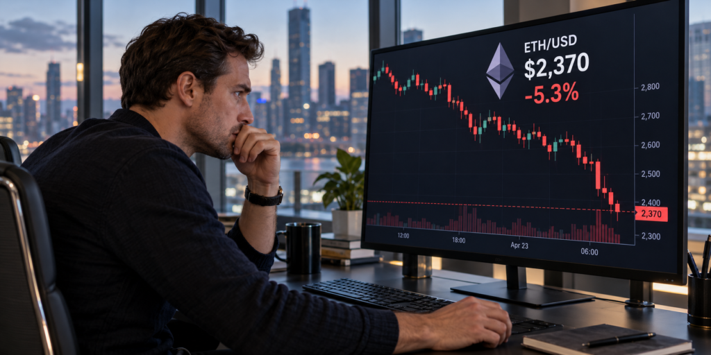 Ethereum dips below ,400 as hot inflation fuels selling and long liquidations